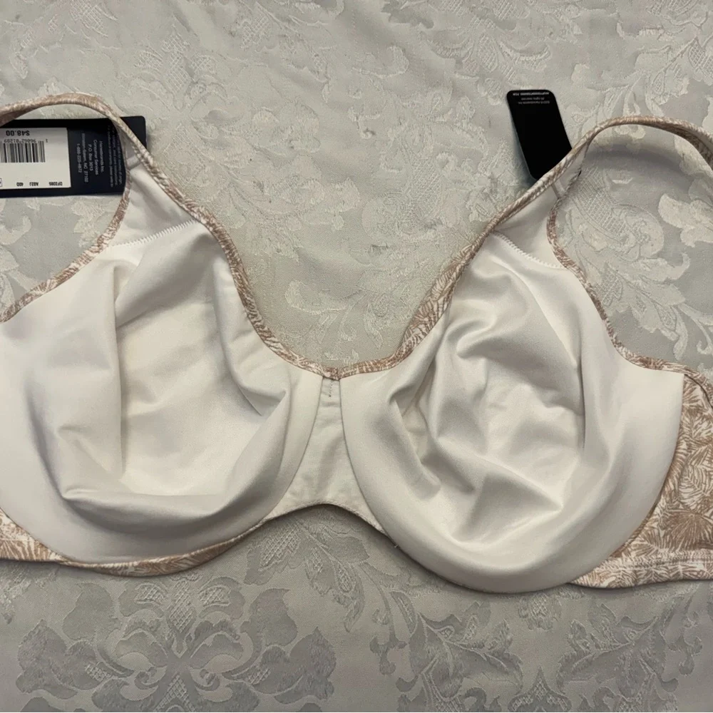 Bali Bra 40D Passion‎ For Comfort Fan Leaf Print Brown Minimizer DF3385 New